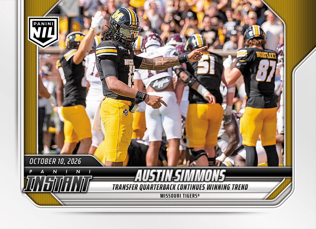 Detailed Image of Austin Simmons - 2026 Panini Instant NIL College Football #6-ASI - Base Card 10-pack