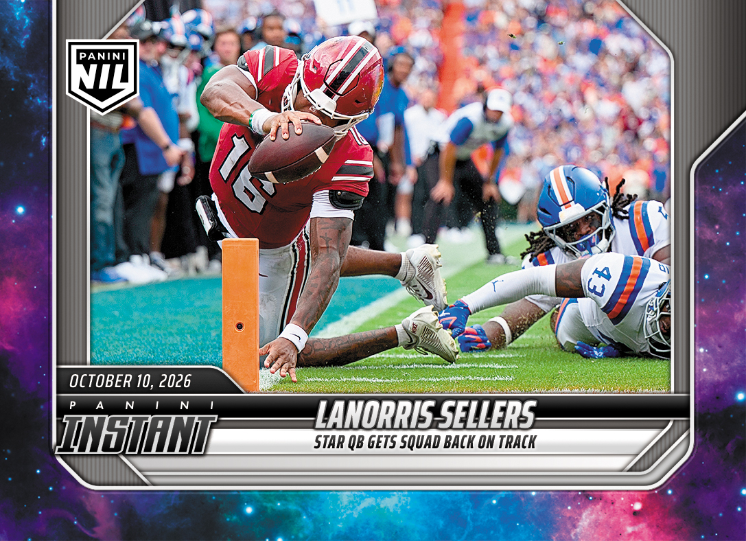 Detailed Image of LaNorris Sellers - 2026 Panini Instant NIL College Football #6-LSE - Galaxy 1/1
