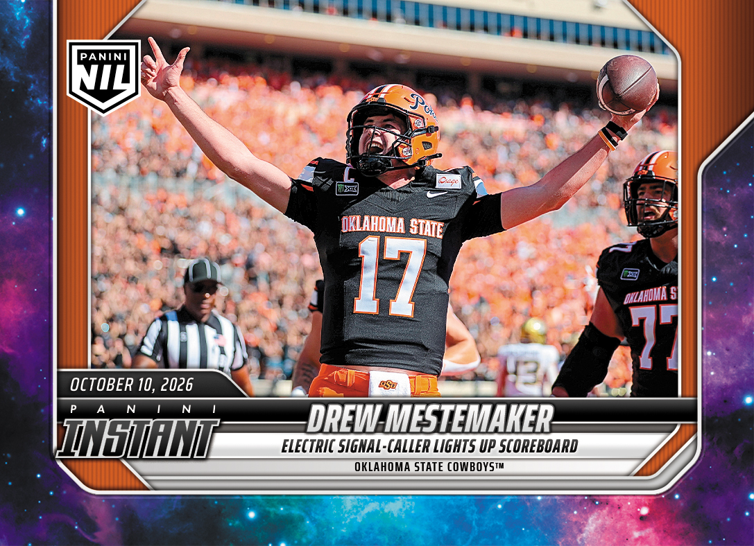 Detailed Image of Drew Mestemaker - 2026 Panini Instant NIL College Football #6-DME - Galaxy 1/1