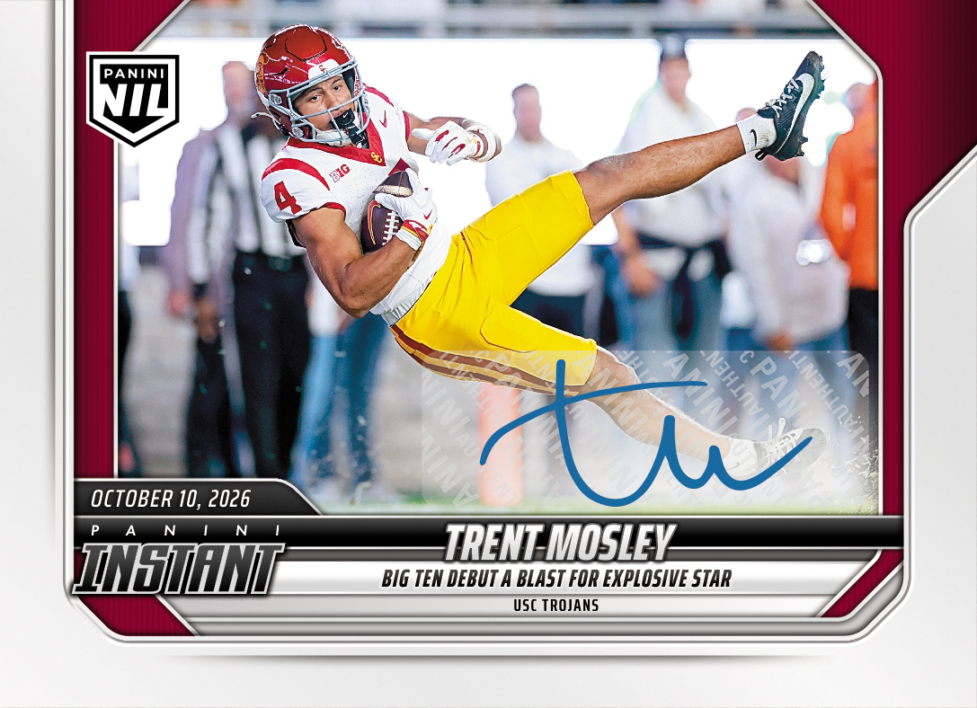 Detailed Image of Trent Mosley - 2026 Panini Instant NIL College Football #6-TMO - Base /25 Auto