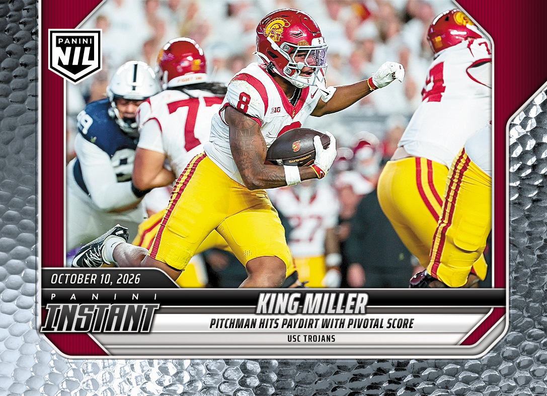 Detailed Image of King Miller - 2026 Panini NIL College Football #6-KMI - Metallic /5