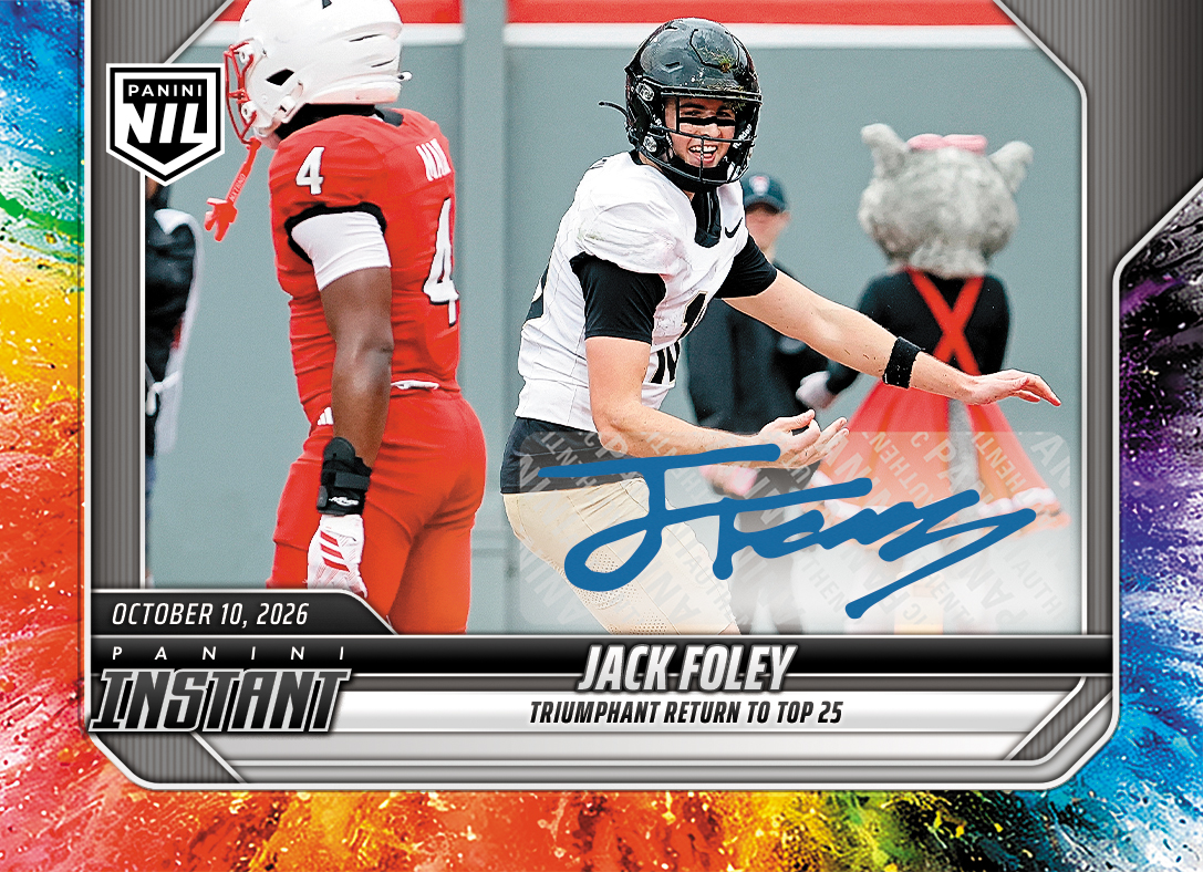 Detailed Image of Jack Foley - 2026 Panini Instant NIL College Football #6-JFO - Color Blast /10 Auto