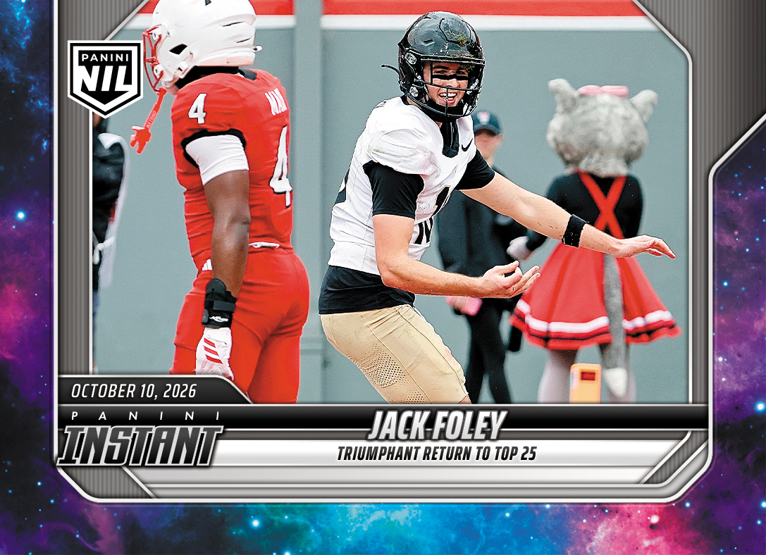 Detailed Image of Jack Foley - 2026 Panini Instant NIL College Football #6-JFO - Galaxy 1/1
