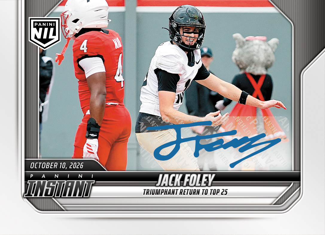 Detailed Image of Jack Foley - 2026 Panini Instant NIL College Football #6-JFO - Base /99 Auto