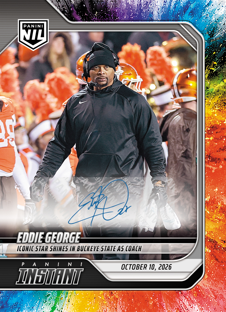 Detailed Image of Eddie George - 2026 Panini NIL College Football #6-EGO - Color Blast /10 Auto