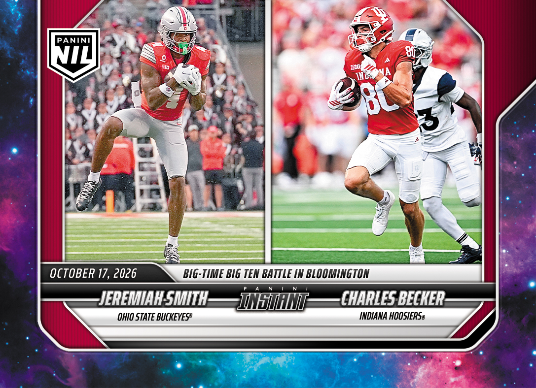 Detailed Image of Jeremiah Smith/Charles Becker - 2026 Panini Instant NIL College Football #7-PRE - Galaxy 1/1