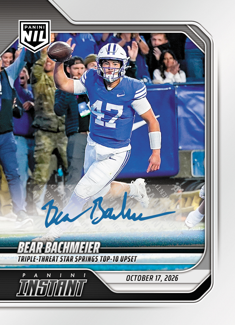 Detailed Image of Bear Bachmeier - 2026 Panini Instant NIL College Football #7-BEA - Base /25 Auto