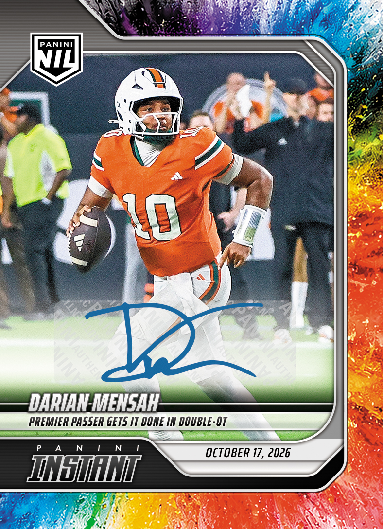 Detailed Image of Darian Mensah - 2026 Panini Instant NIL College Football #7-DME - Color Blast /10 Auto