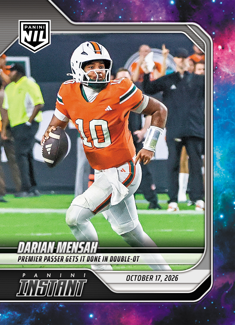 Detailed Image of Darian Mensah - 2026 Panini Instant NIL College Football #7-DME - Galaxy 1/1