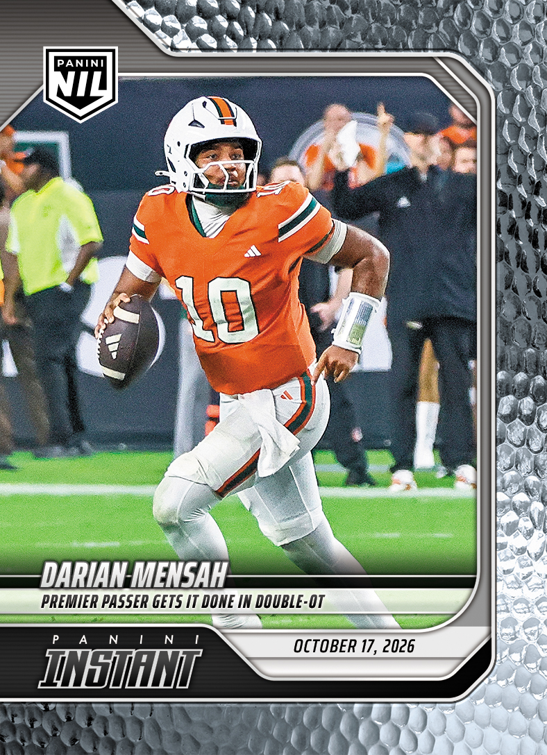 Detailed Image of Darian Mensah - 2026 Panini Instant NIL College Football #7-DME - Metallic /5