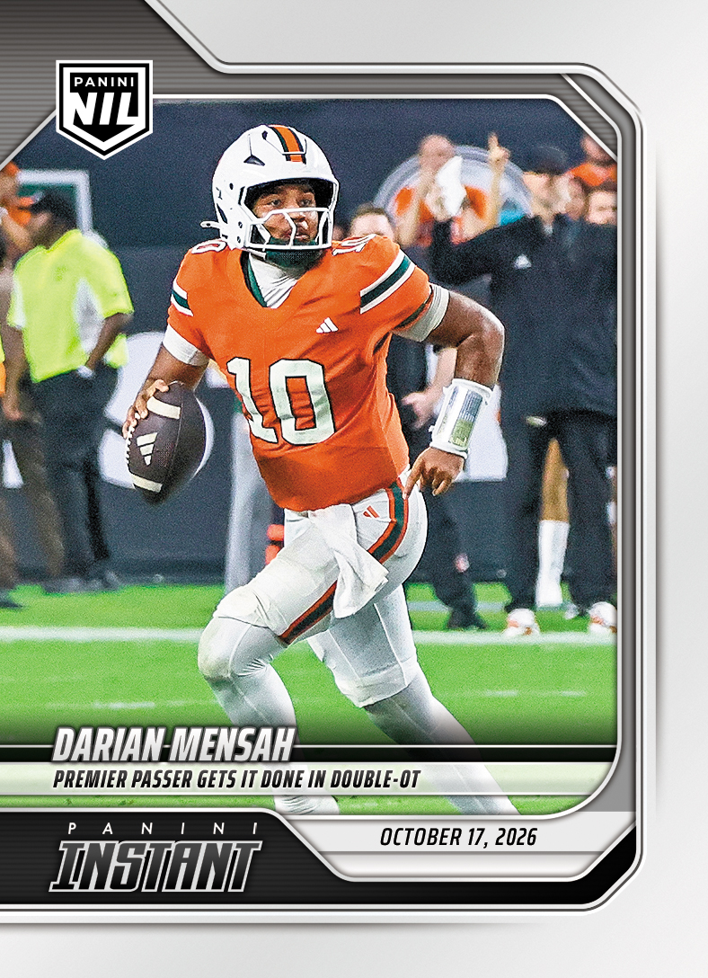 Detailed Image of Darian Mensah - 2026 Panini Instant NIL College Football #7-DME - Base Card 25-pack