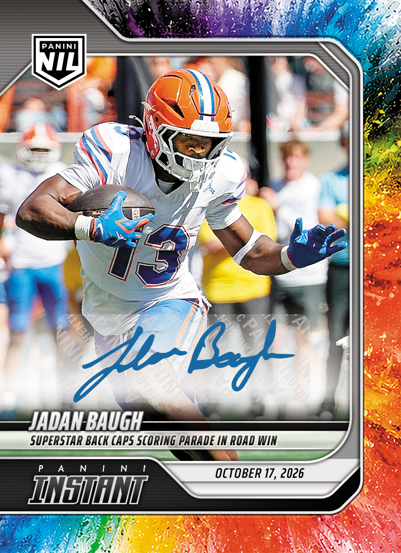 Detailed Image of Jadan Baugh - 2026 Panini Instant NIL College Football #7-JBA - Color Blast /10 Auto