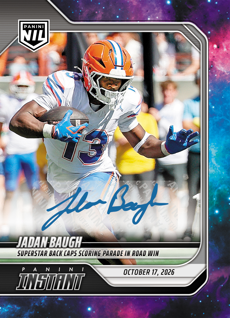 Detailed Image of Jadan Baugh - 2026 Panini Instant NIL College Football #7-JBA - Galaxy 1/1 Auto