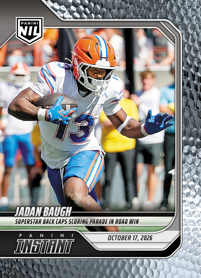 Detailed Image of Jadan Baugh - 2026 Panini Instant NIL College Football #7-JBA - Metallic /5
