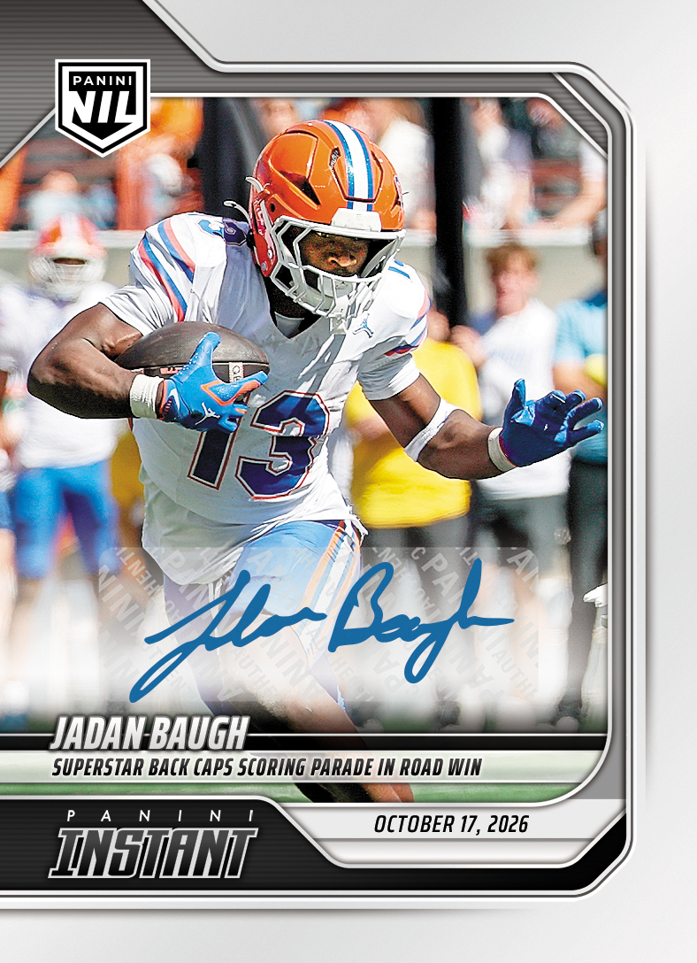 Detailed Image of Jadan Baugh - 2026 Panini Instant NIL College Football #7-JBA - Base /99 Auto