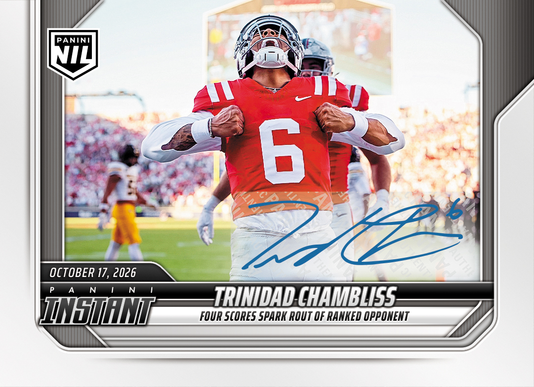 Product image 1 for - Trinidad Chambliss - 2026 Panini Instant NIL College Football #7-TRI - Base /49 Auto