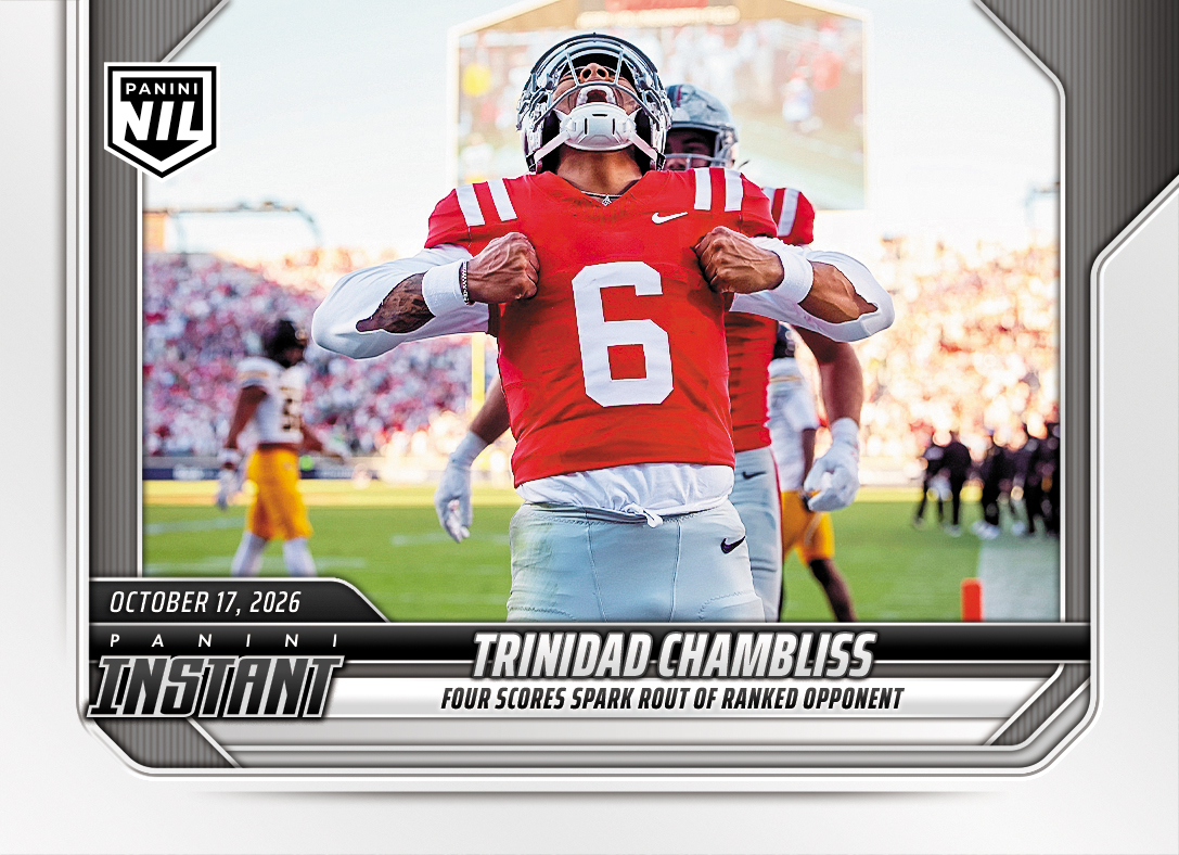 Detailed Image of Trinidad Chambliss - 2026 Panini Instant NIL College Football #7-TRI - Base Card 10-pack