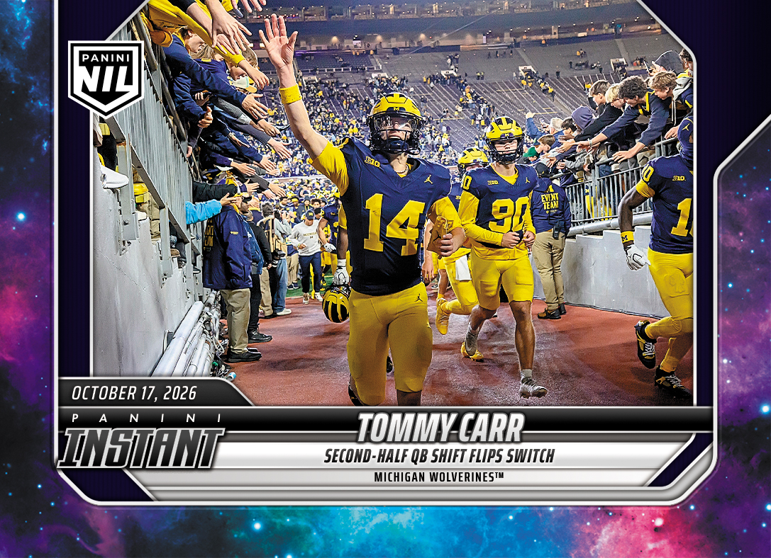 Detailed Image of Tommy Carr - 2026 Panini NIL College Football #7-TCA - Galaxy 1/1