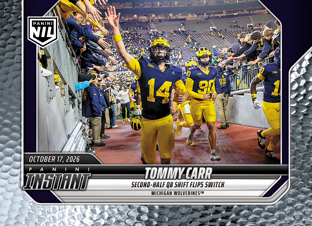Detailed Image of Tommy Carr - 2026 Panini NIL College Football #7-TCA - Metallic /5
