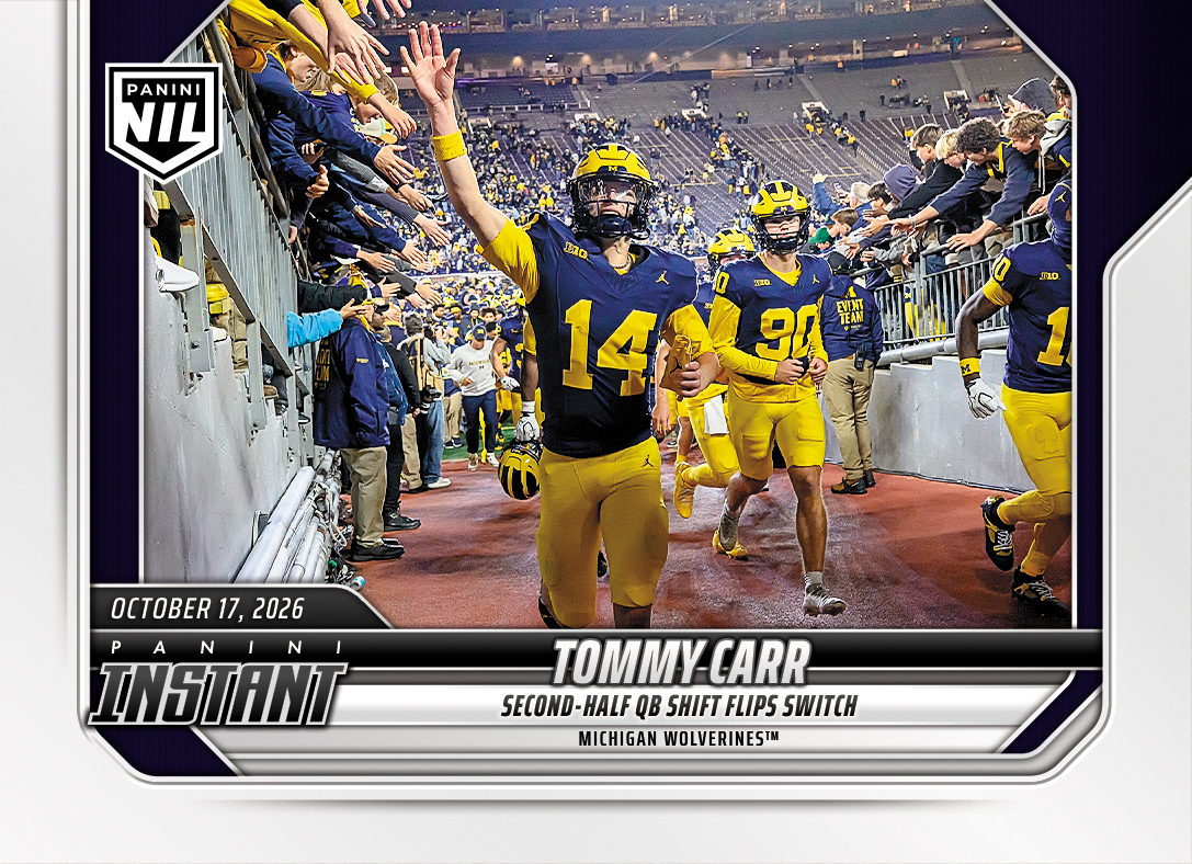 Detailed Image of Tommy Carr - 2026 Panini NIL College Football #7-TCA - Base Card 10-pack