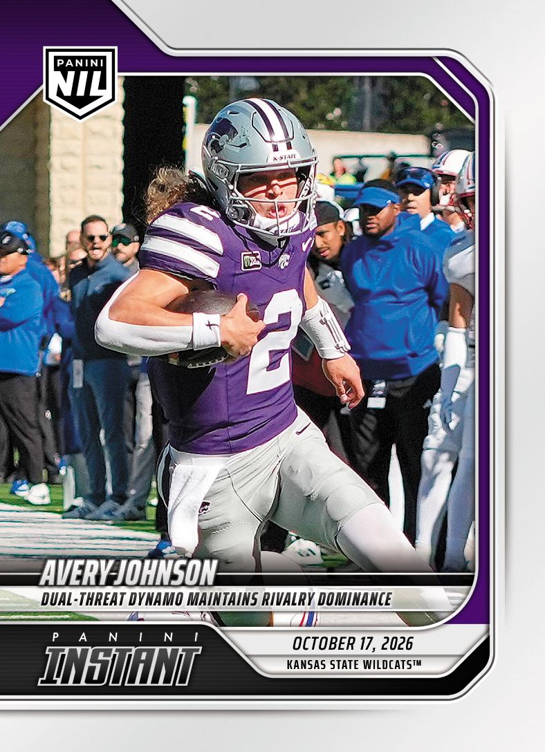 Detailed Image of Avery Johnson - 2026 Panini Instant NIL College Football #7-AJO - Base Card 25-pack