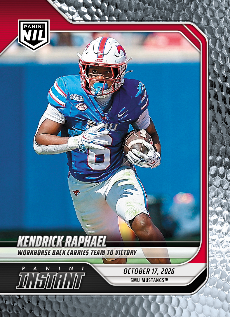 Detailed Image of Kendrick Raphael - 2026 Panini Instant NIL College Football #7-KRA - Metallic /5