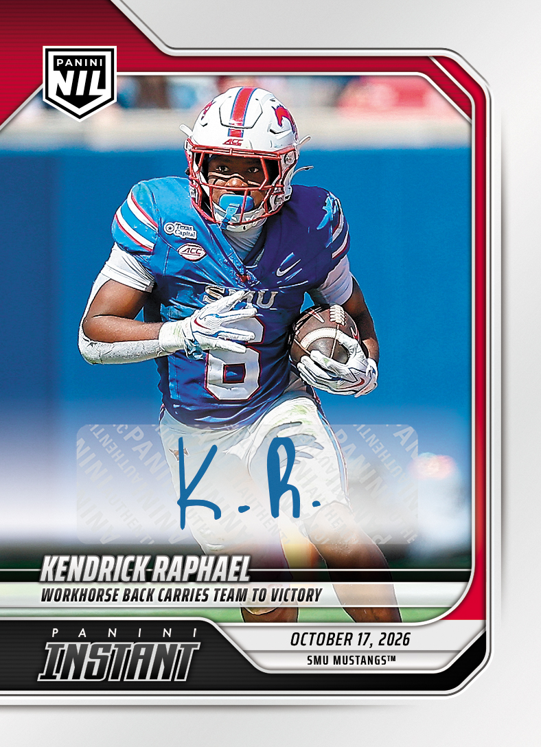 Detailed Image of Kendrick Raphael - 2026 Panini Instant NIL College Football #7-KRA - Base /25 Auto