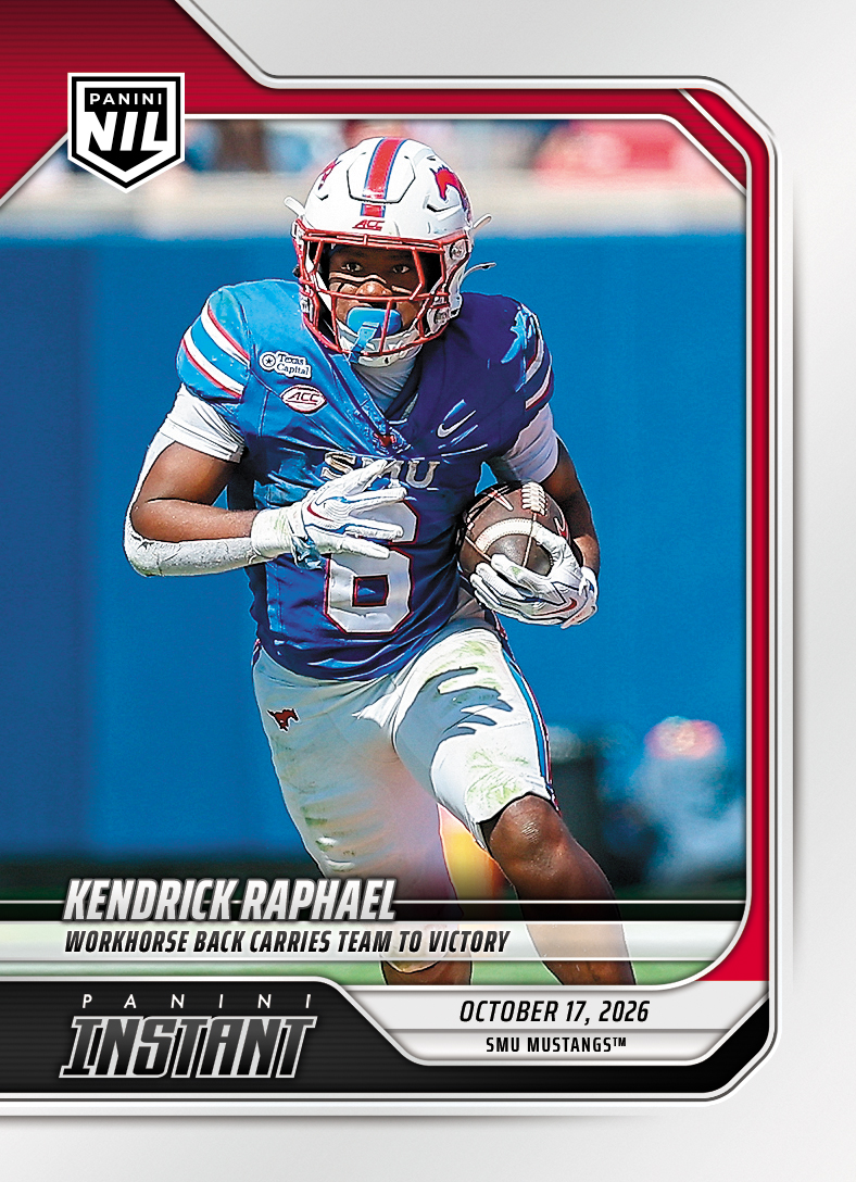Detailed Image of Kendrick Raphael - 2026 Panini Instant NIL College Football #7-KRA - Base Card