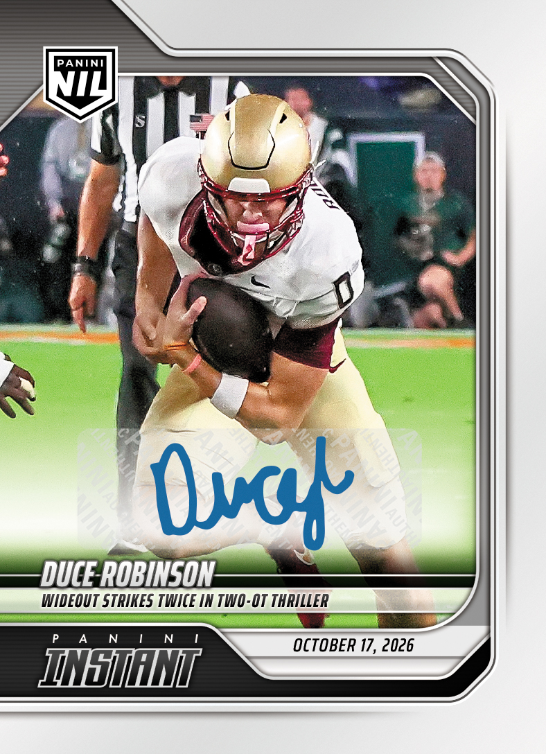 Detailed Image of Duce Robinson - 2026 Panini Instant NIL College Football #7-DRO - Base /99 Auto