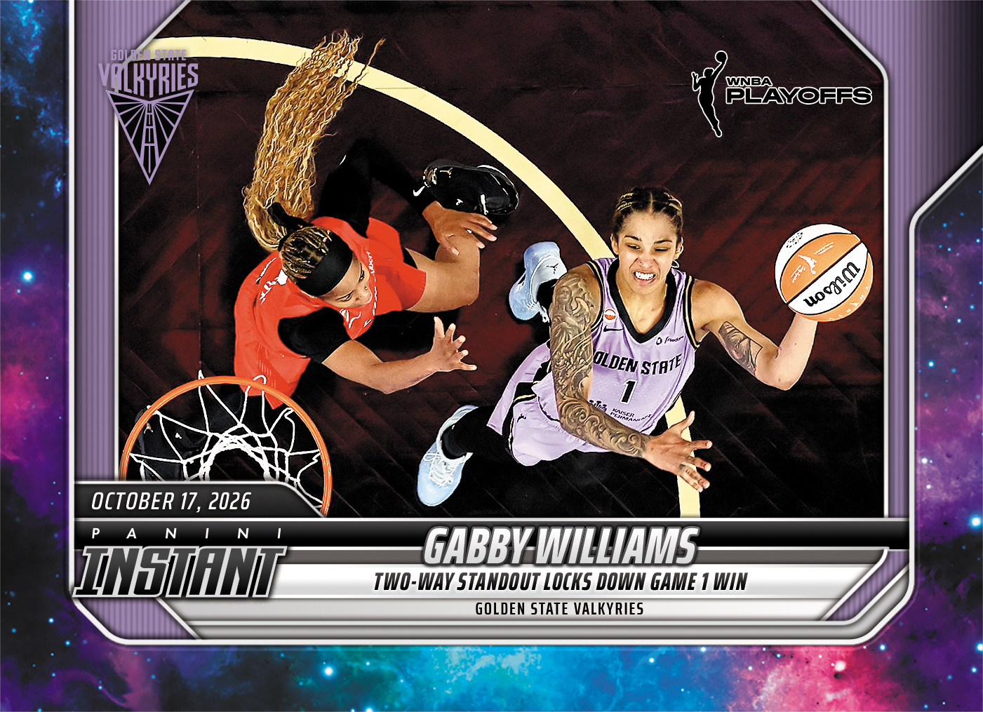Detailed Image of Gabby Williams - 2026 Panini Instant WNBA #396 - Galaxy 1/1