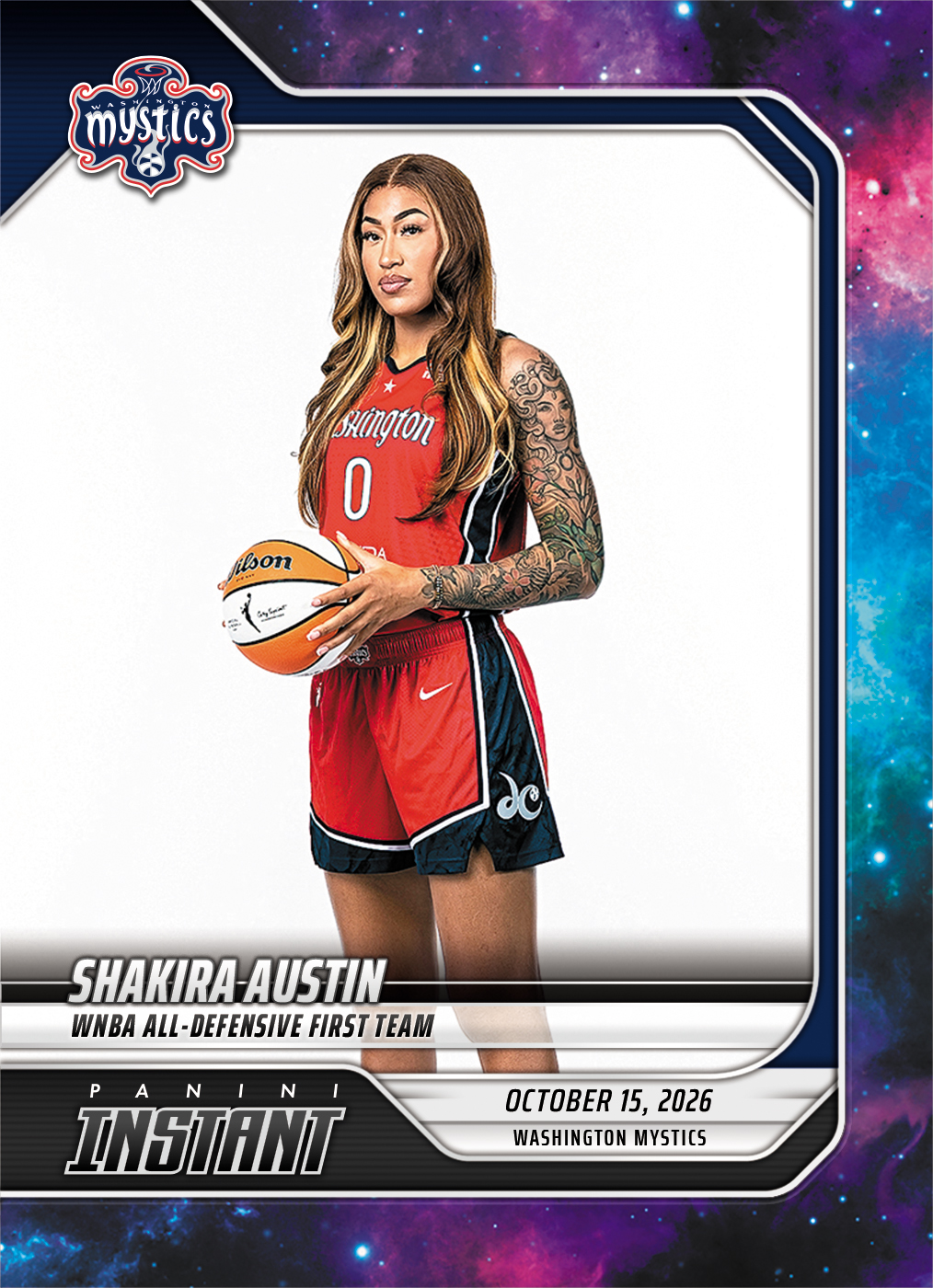 Detailed Image of Shakira Austin - 2026 Panini Instant WNBA #399 - Galaxy 1/1