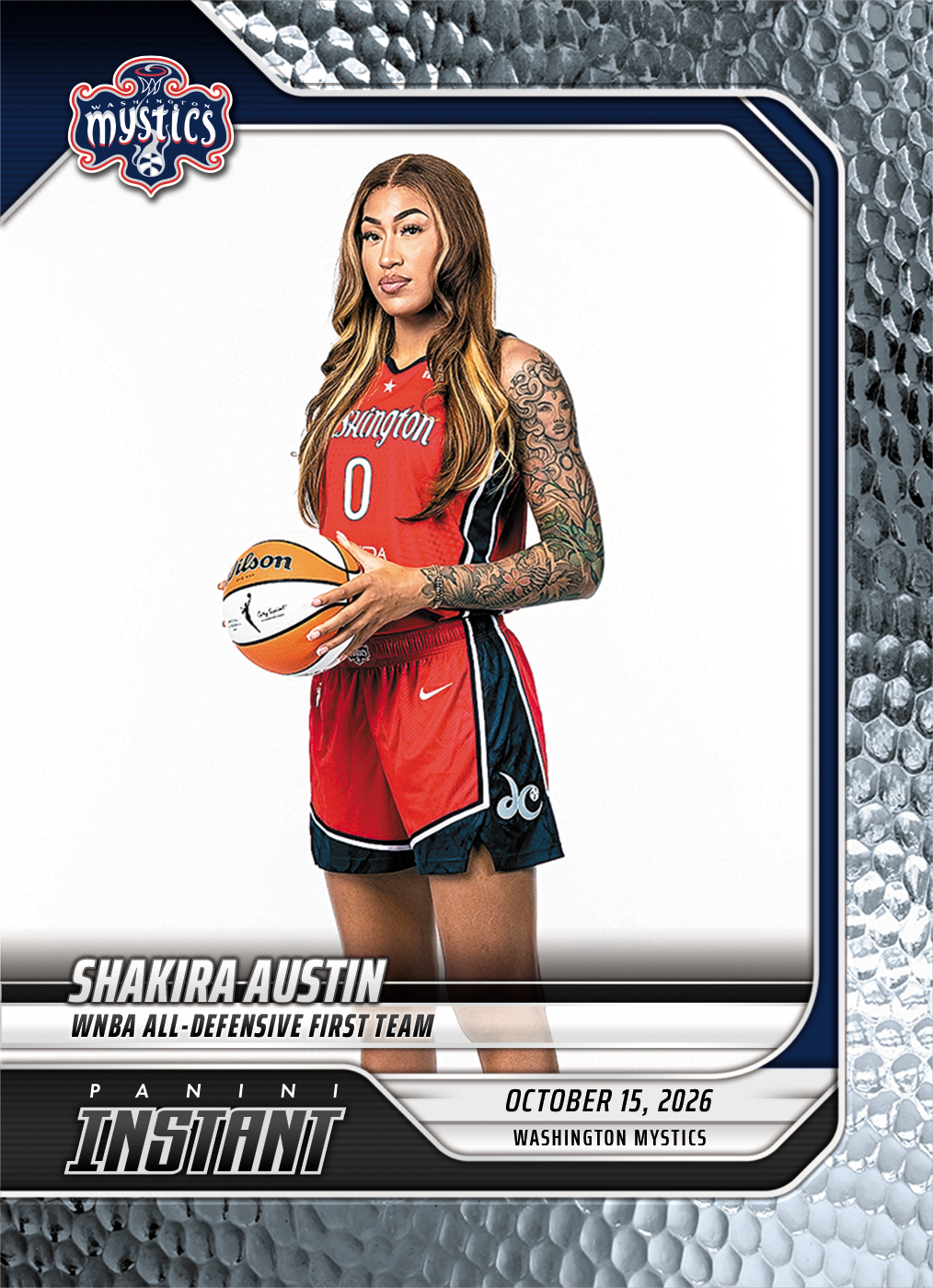 Detailed Image of Shakira Austin - 2026 Panini Instant WNBA #399 - Metallic /5