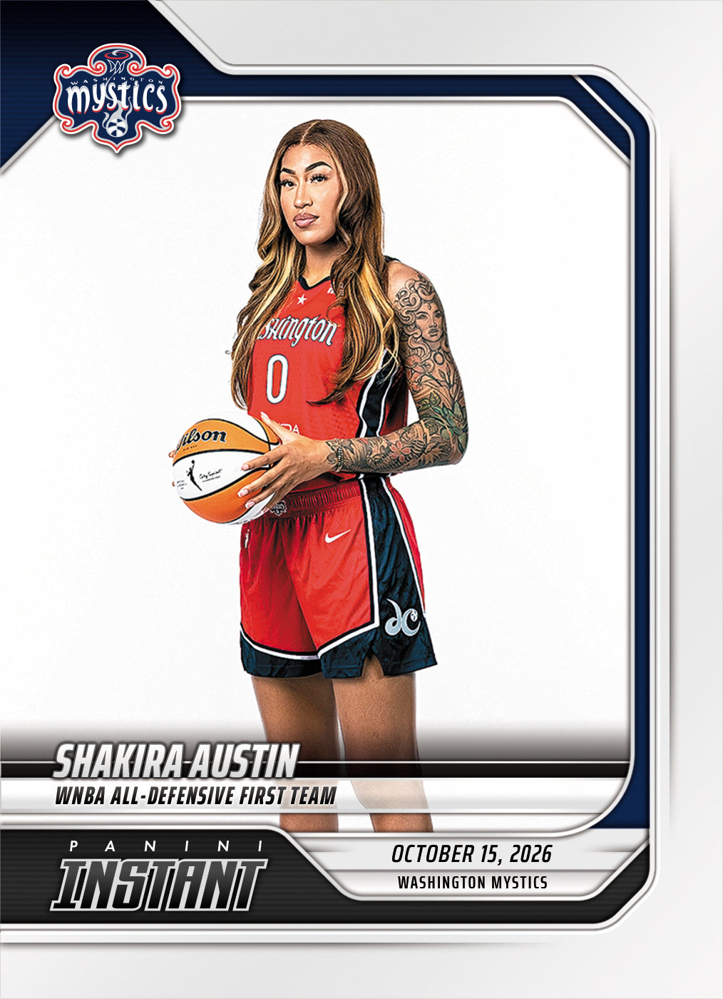 Detailed Image of Shakira Austin - 2026 Panini Instant WNBA #399 - Base Card 25-pack