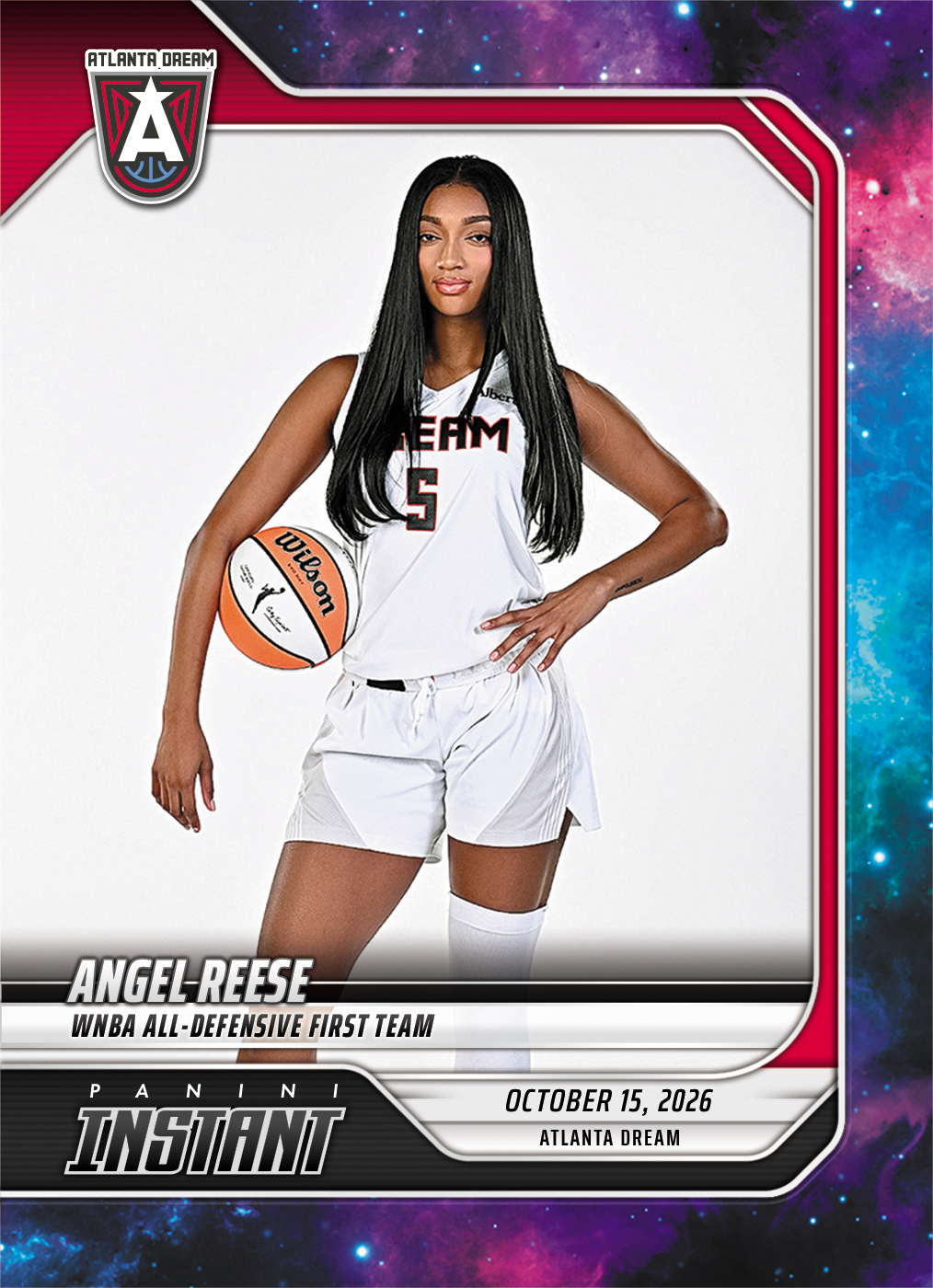 Detailed Image of Angel Reese - 2026 Panini Instant WNBA #401 - Galaxy 1/1