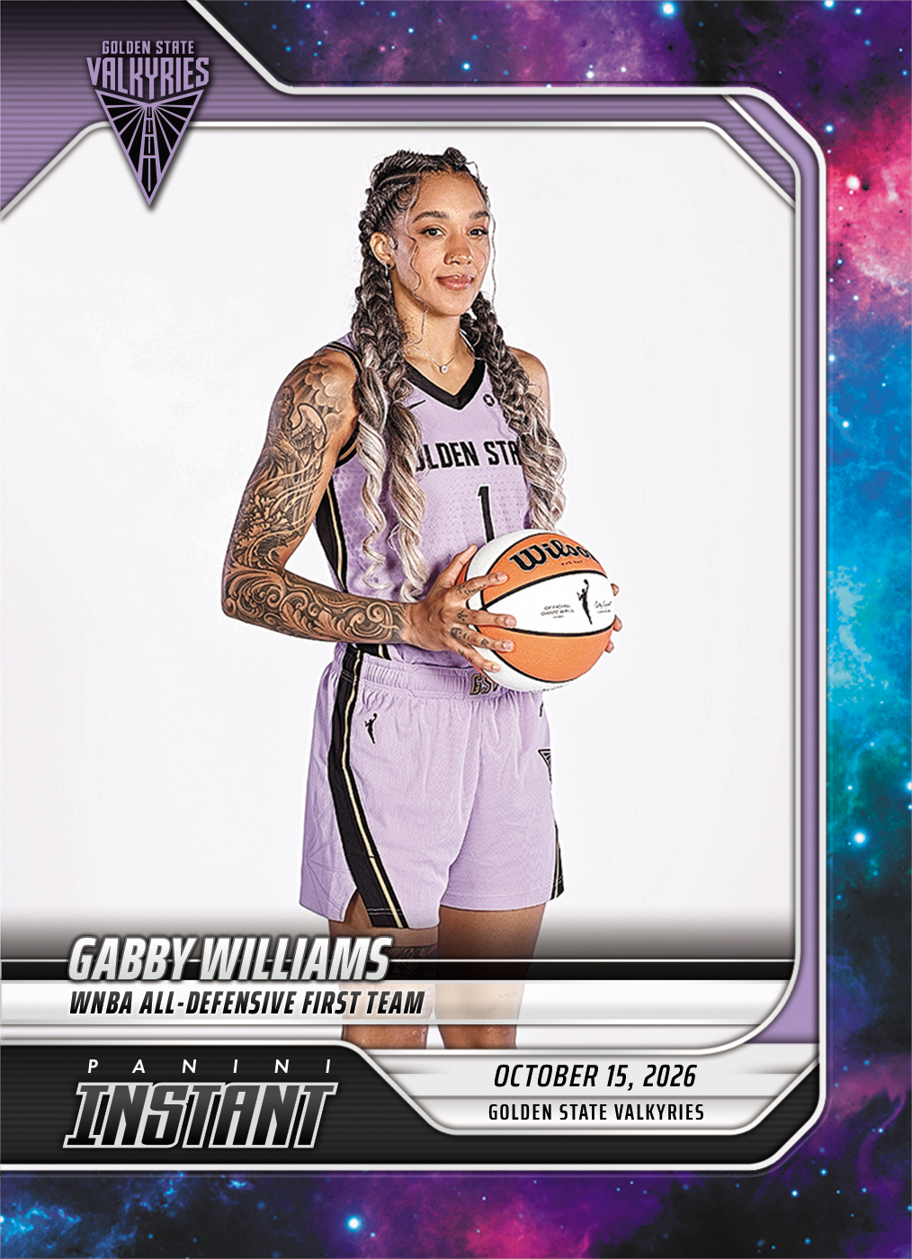 Detailed Image of Gabby Williams - 2026 Panini Instant WNBA #402 - Galaxy 1/1