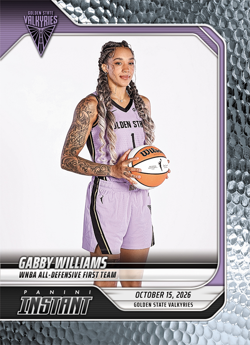 Detailed Image of Gabby Williams - 2026 Panini Instant WNBA #402 - Metallic /5