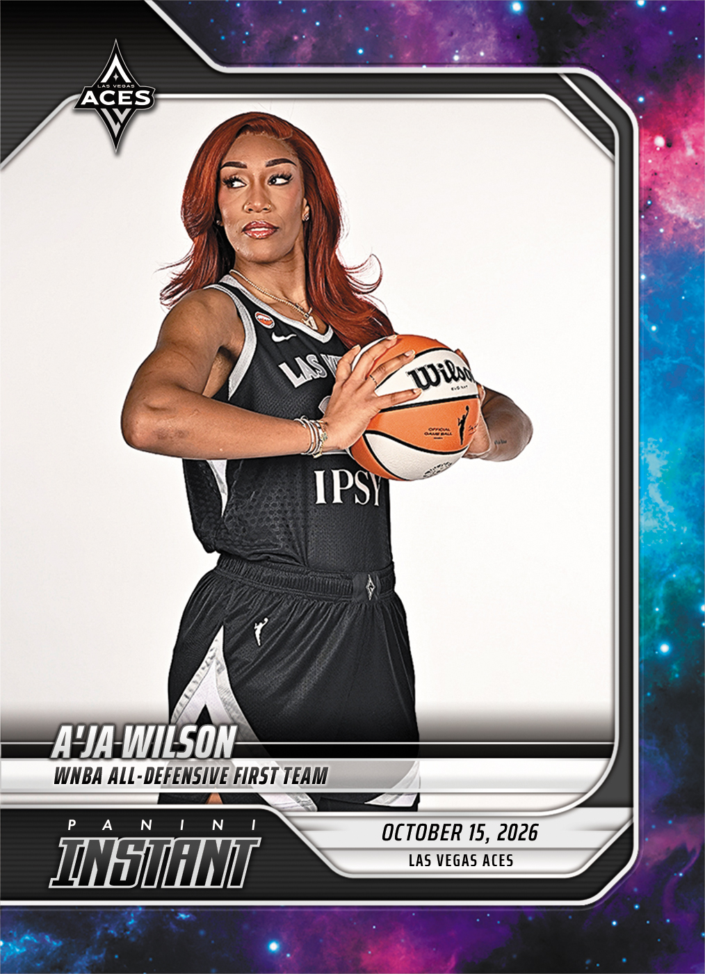 Detailed Image of A'ja Wilson - 2026 Panini Instant WNBA #403 - Galaxy 1/1