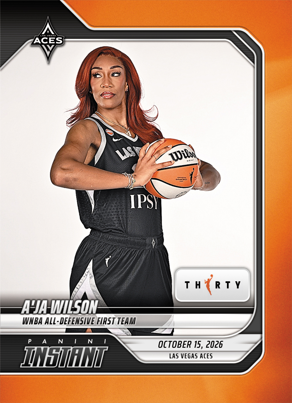 Detailed Image of A'ja Wilson - 2026 Panini Instant WNBA #403 - 30th Anniversary /30