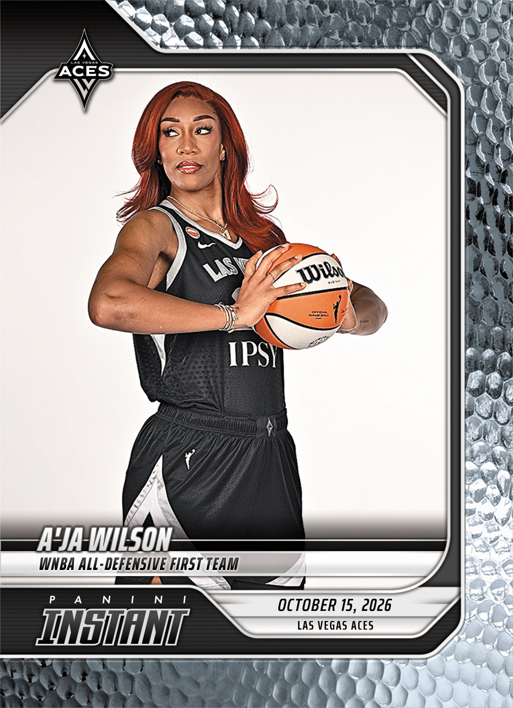 Detailed Image of A'ja Wilson - 2026 Panini Instant WNBA #403 - Metallic /5
