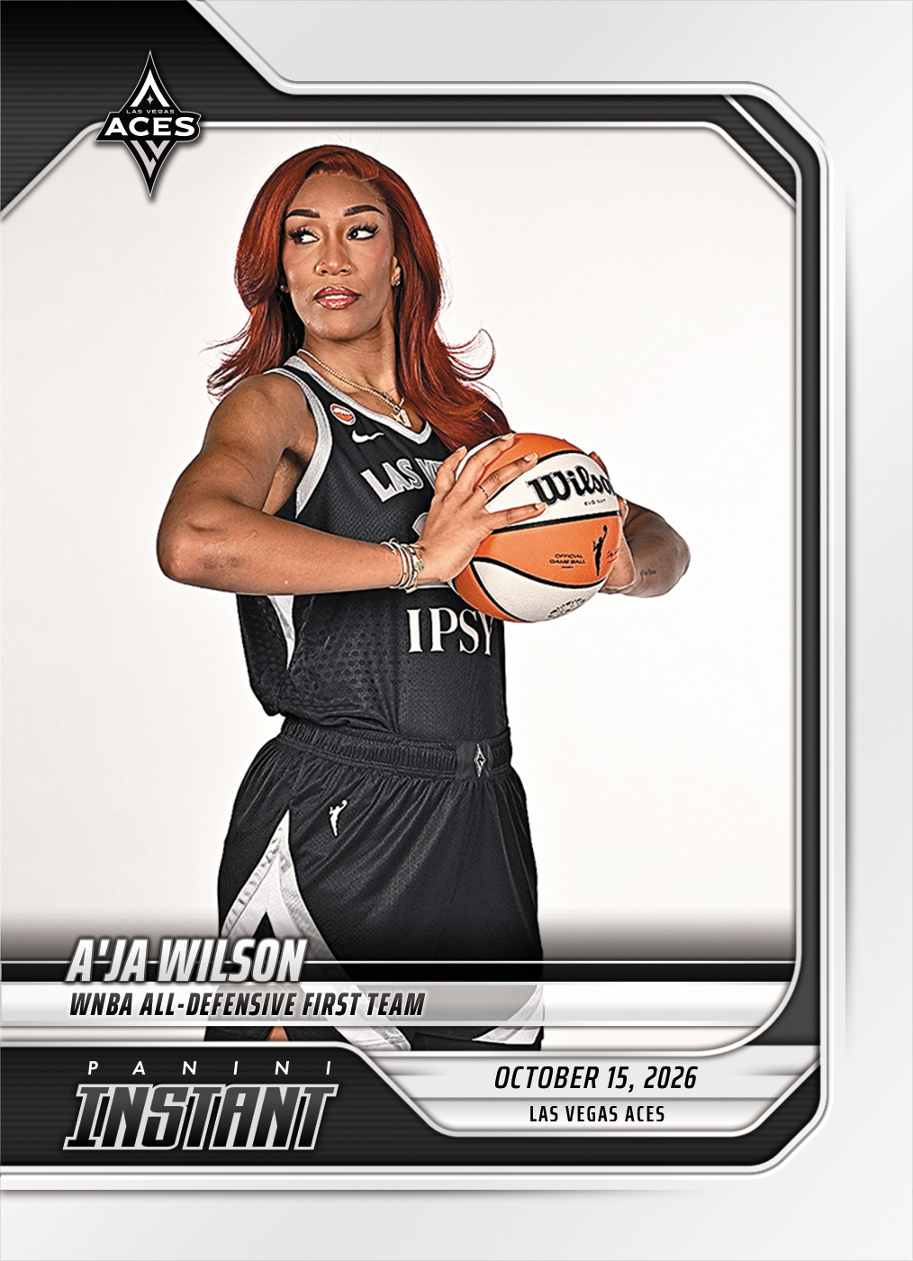 Detailed Image of A'ja Wilson - 2026 Panini Instant WNBA #403 - Base Card 25-pack