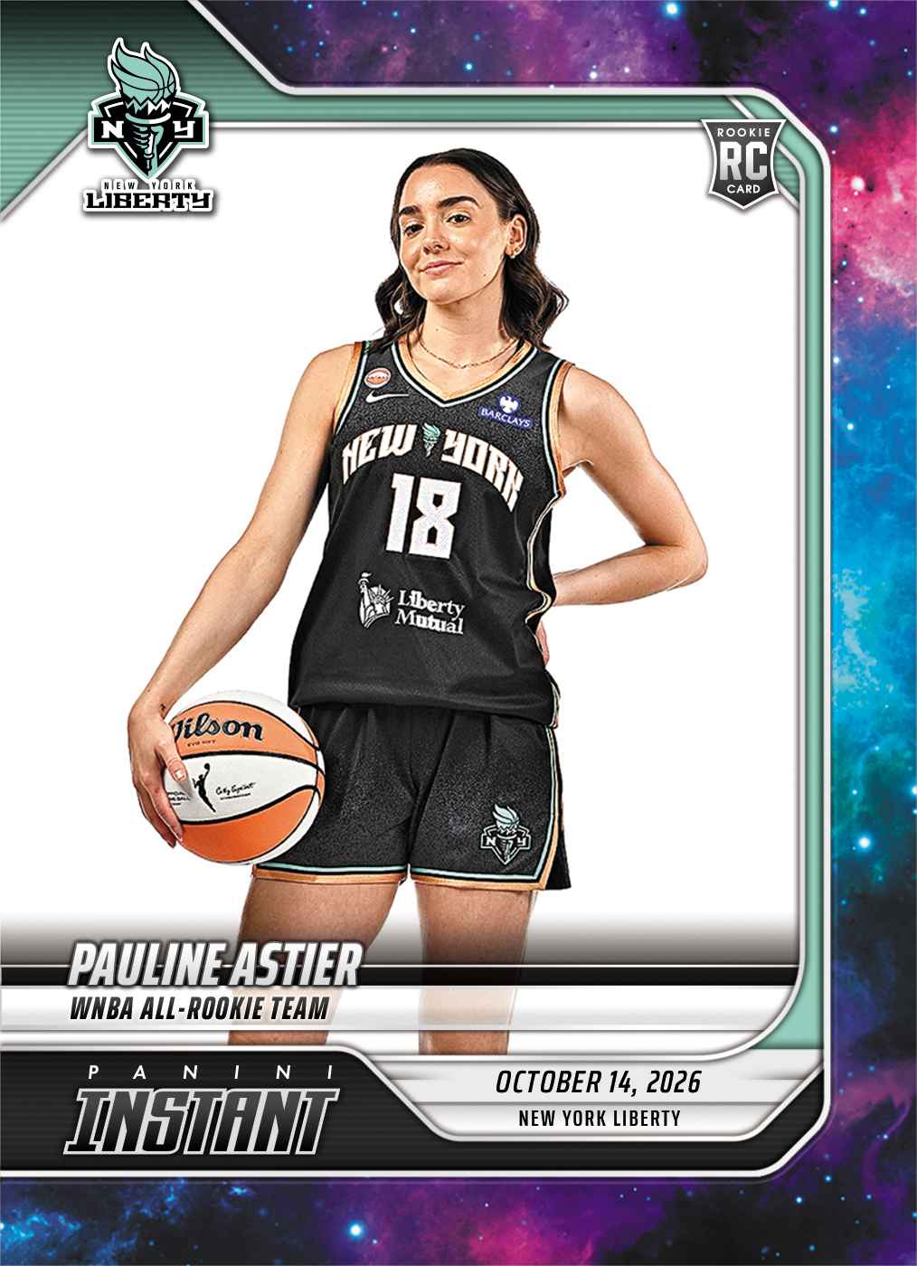 Detailed Image of Pauline Astier - 2026 Panini Instant WNBA #404 - Galaxy 1/1
