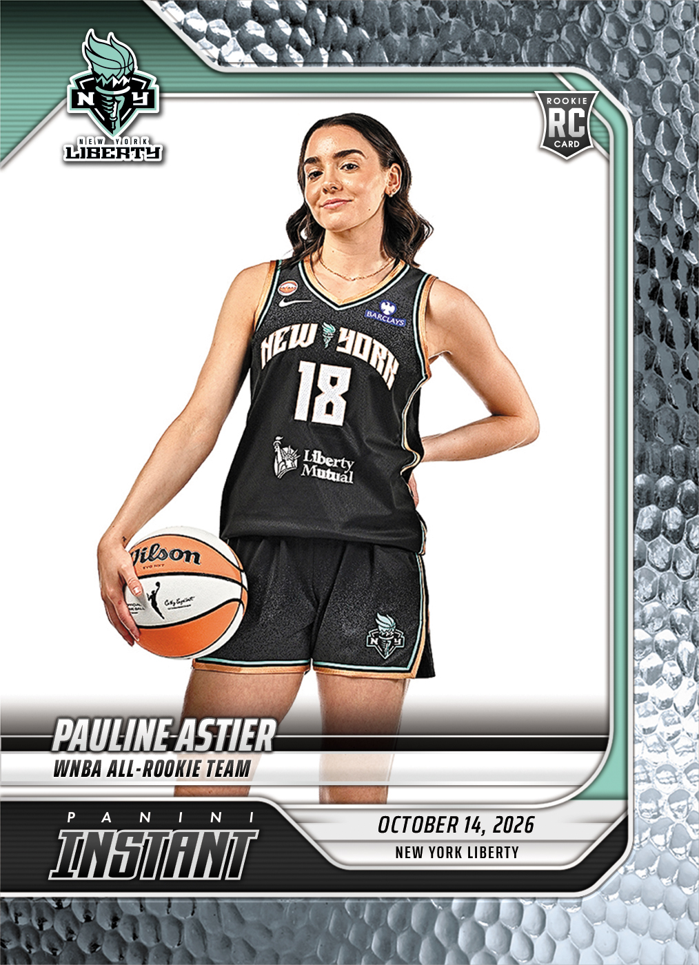 Detailed Image of Pauline Astier - 2026 Panini Instant WNBA #404 - Metallic /5