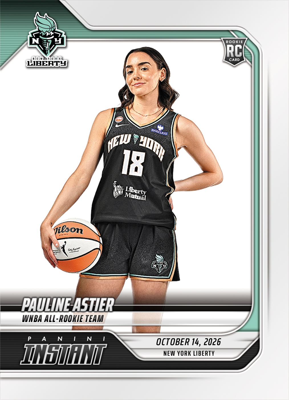 Detailed Image of Pauline Astier - 2026 Panini Instant WNBA #404 - Base Card 10-pack