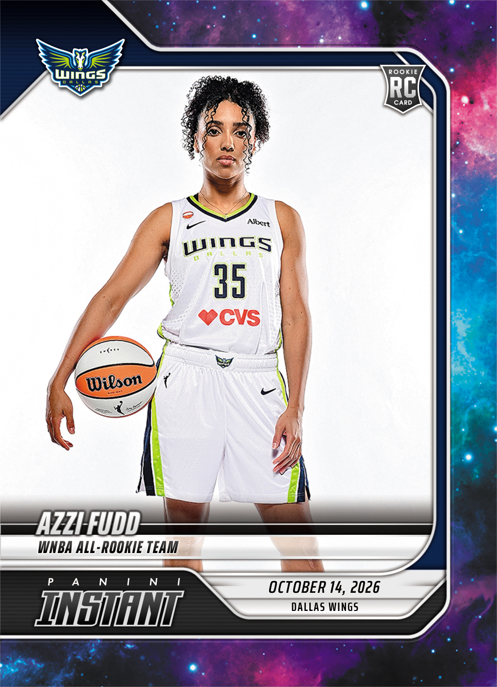 Detailed Image of Azzi Fudd - 2026 Panini Instant WNBA #405 - Galaxy 1/1
