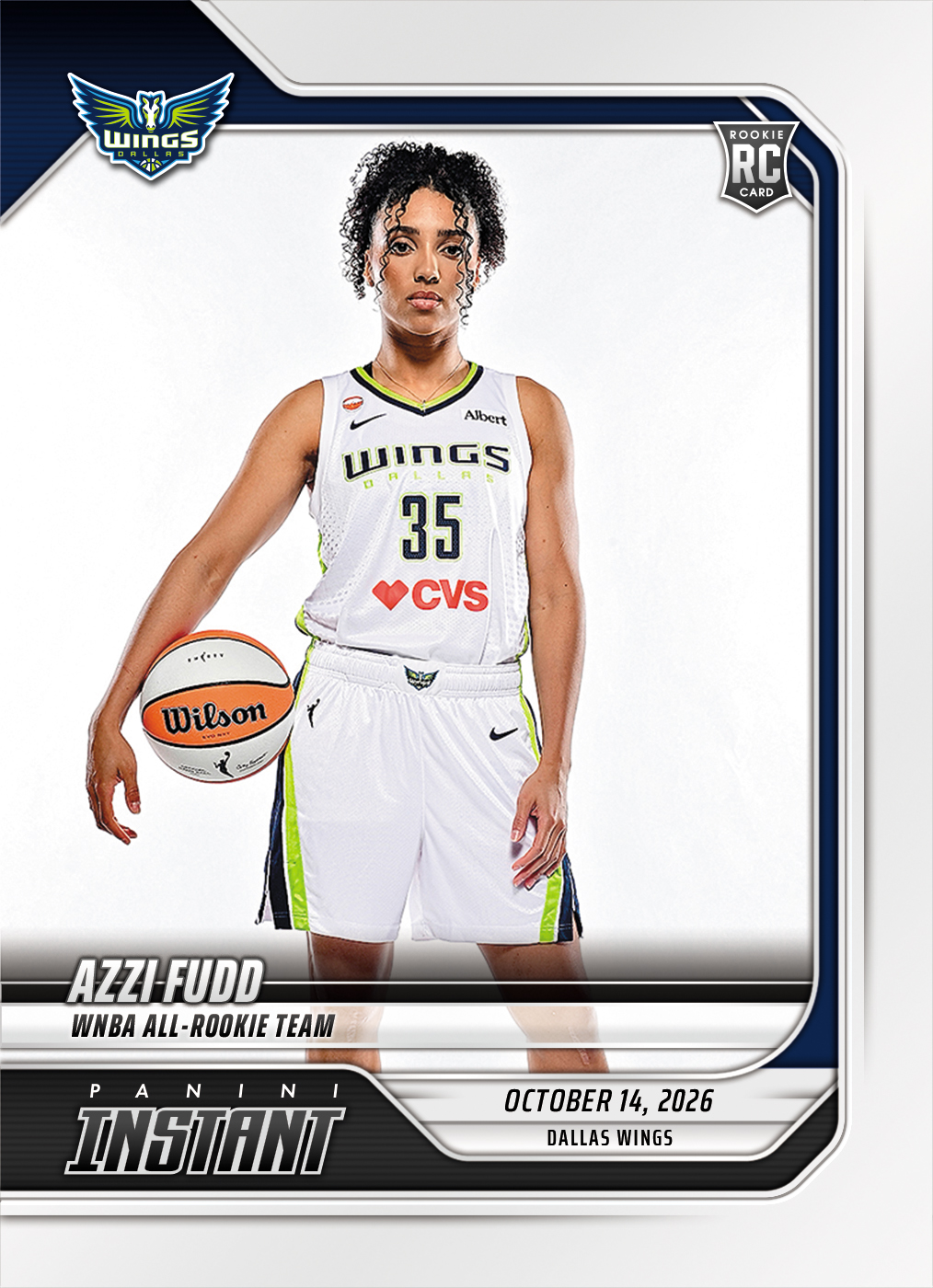 Detailed Image of Azzi Fudd - 2026 Panini Instant WNBA #405 - Base Card 10-pack