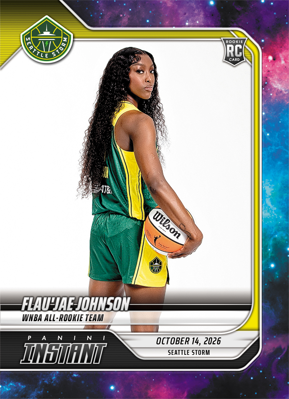 Detailed Image of Flau'jae Johnson - 2026 Panini Instant WNBA #406 - Galaxy 1/1