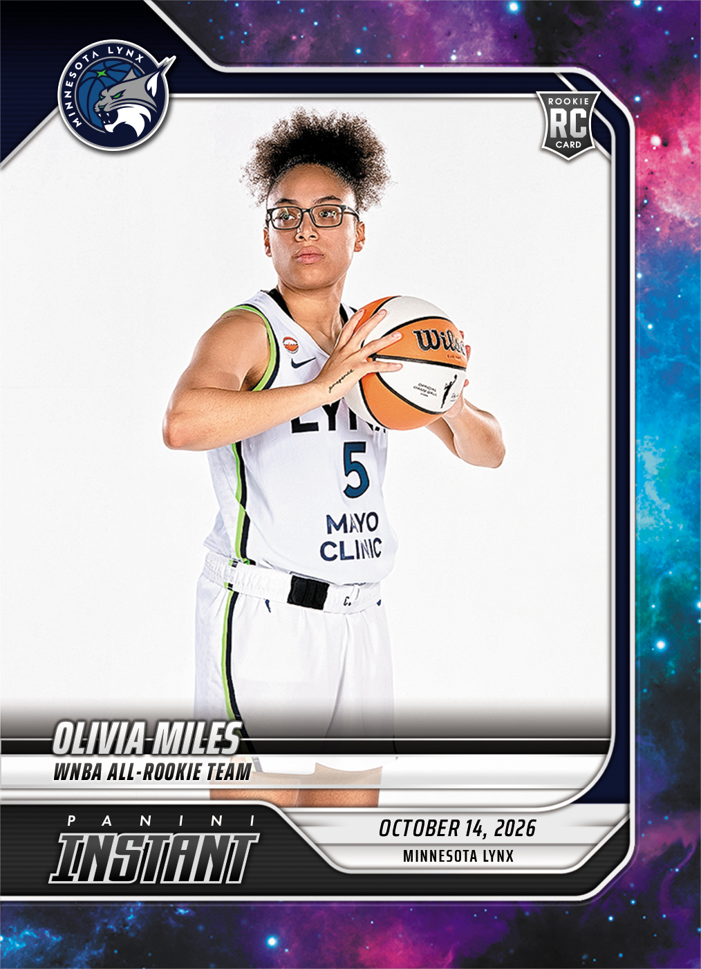 Detailed Image of Olivia Miles - 2026 Panini Instant WNBA #407 - Galaxy 1/1