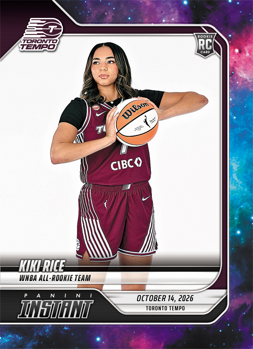 Detailed Image of Kiki Rice - 2026 Panini Instant WNBA #408 - Galaxy 1/1