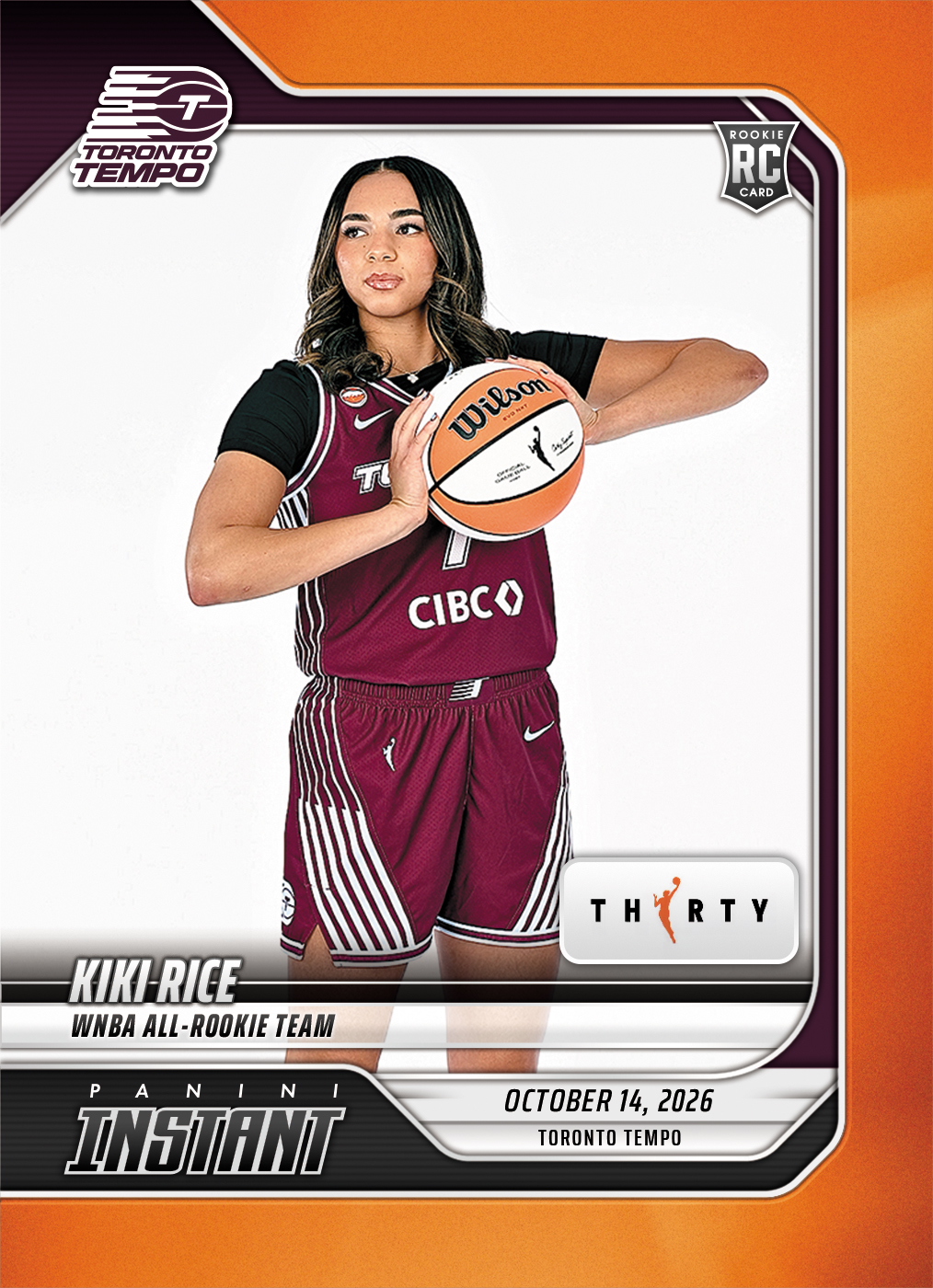 Detailed Image of Kiki Rice - 2026 Panini Instant WNBA #408 - 30th Anniversary /30