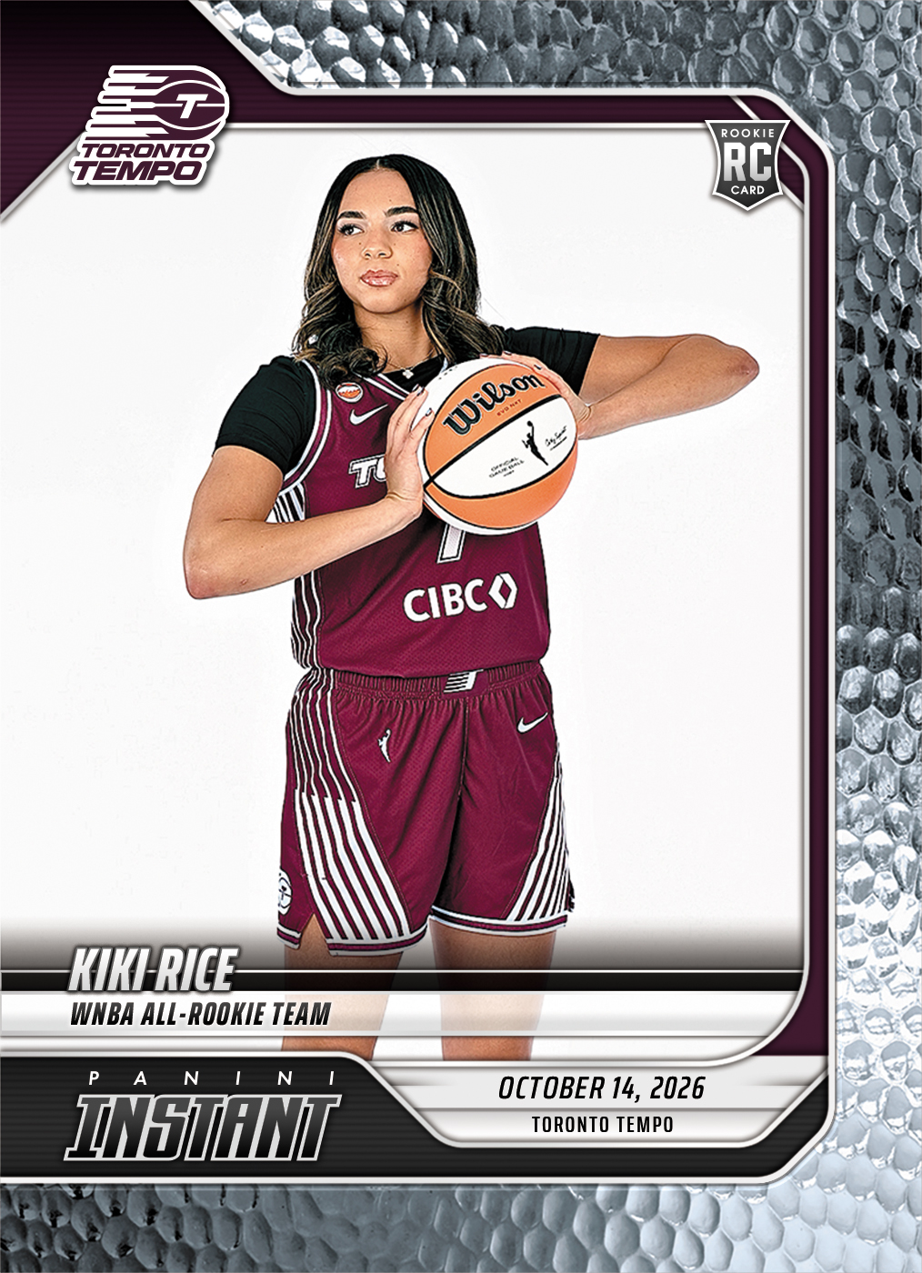 Detailed Image of Kiki Rice - 2026 Panini Instant WNBA #408 - Metallic /5